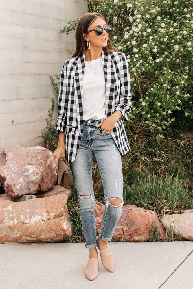 Linda Gingham Blazer