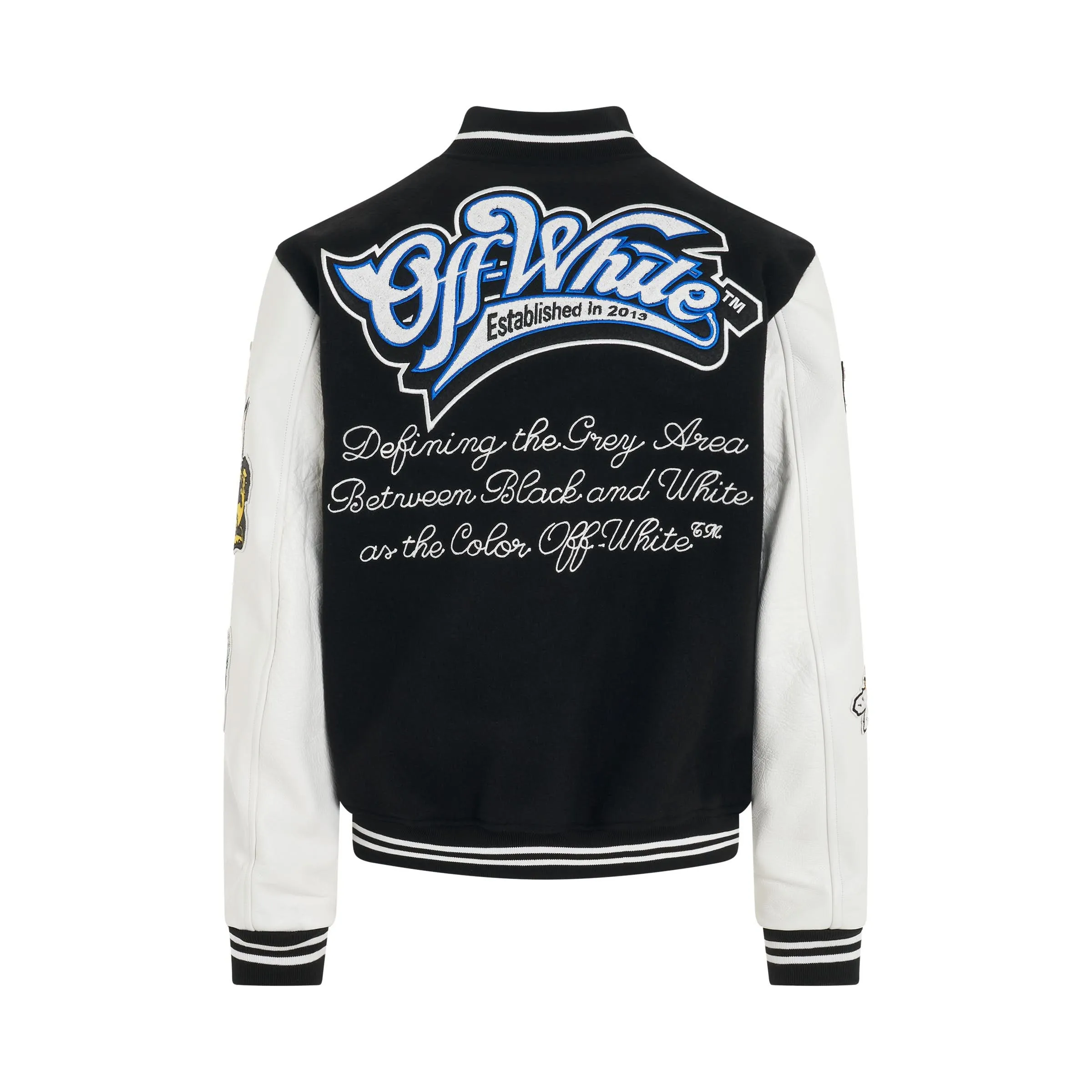 Logic Patch Varsity Jacket in Black White