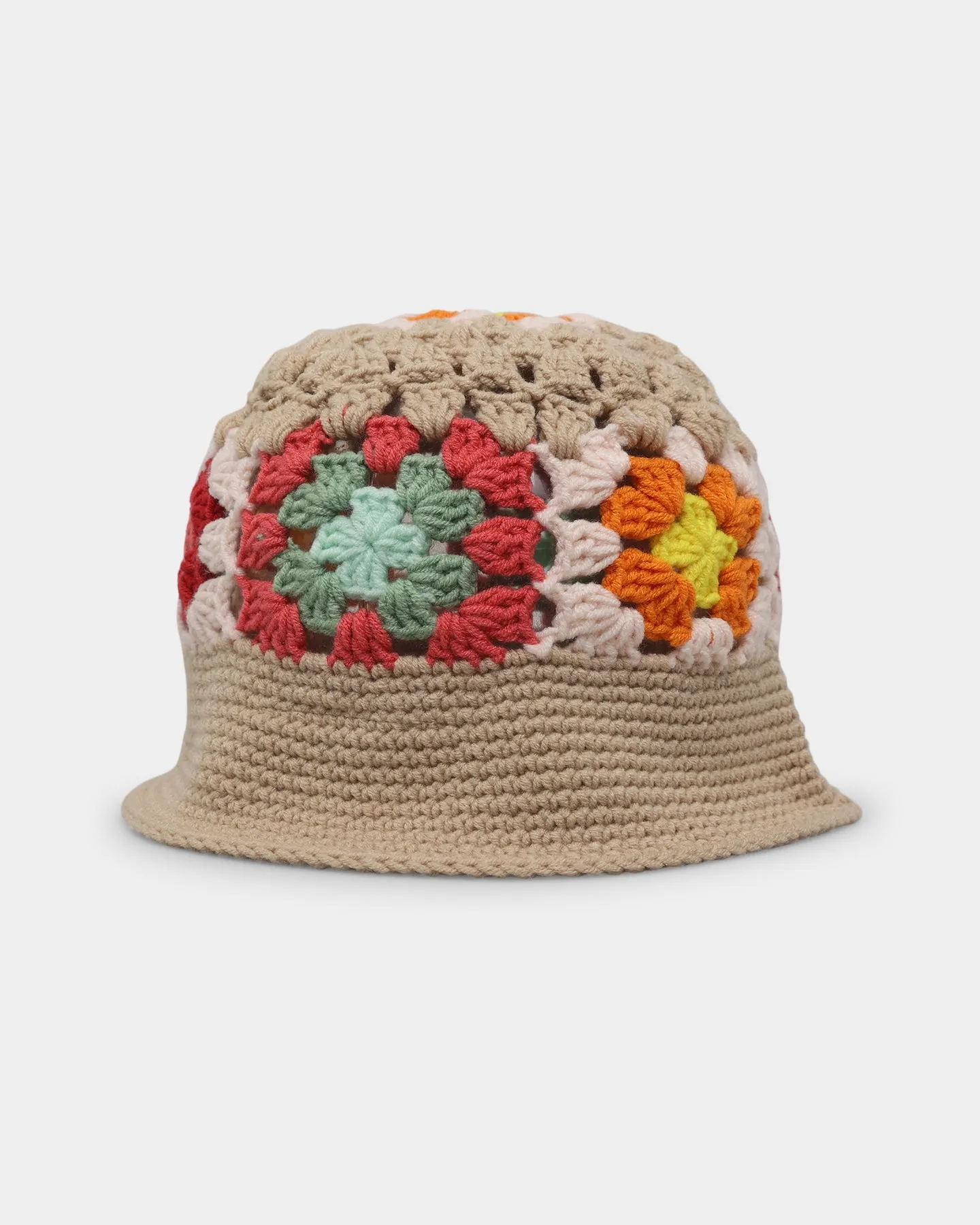 Loiter Crochet Bucket Hat Tan/Multi-Coloured