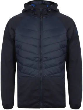 Manning Quilted Panel Jacket with Hood In Midnight Blue - Northern Expo