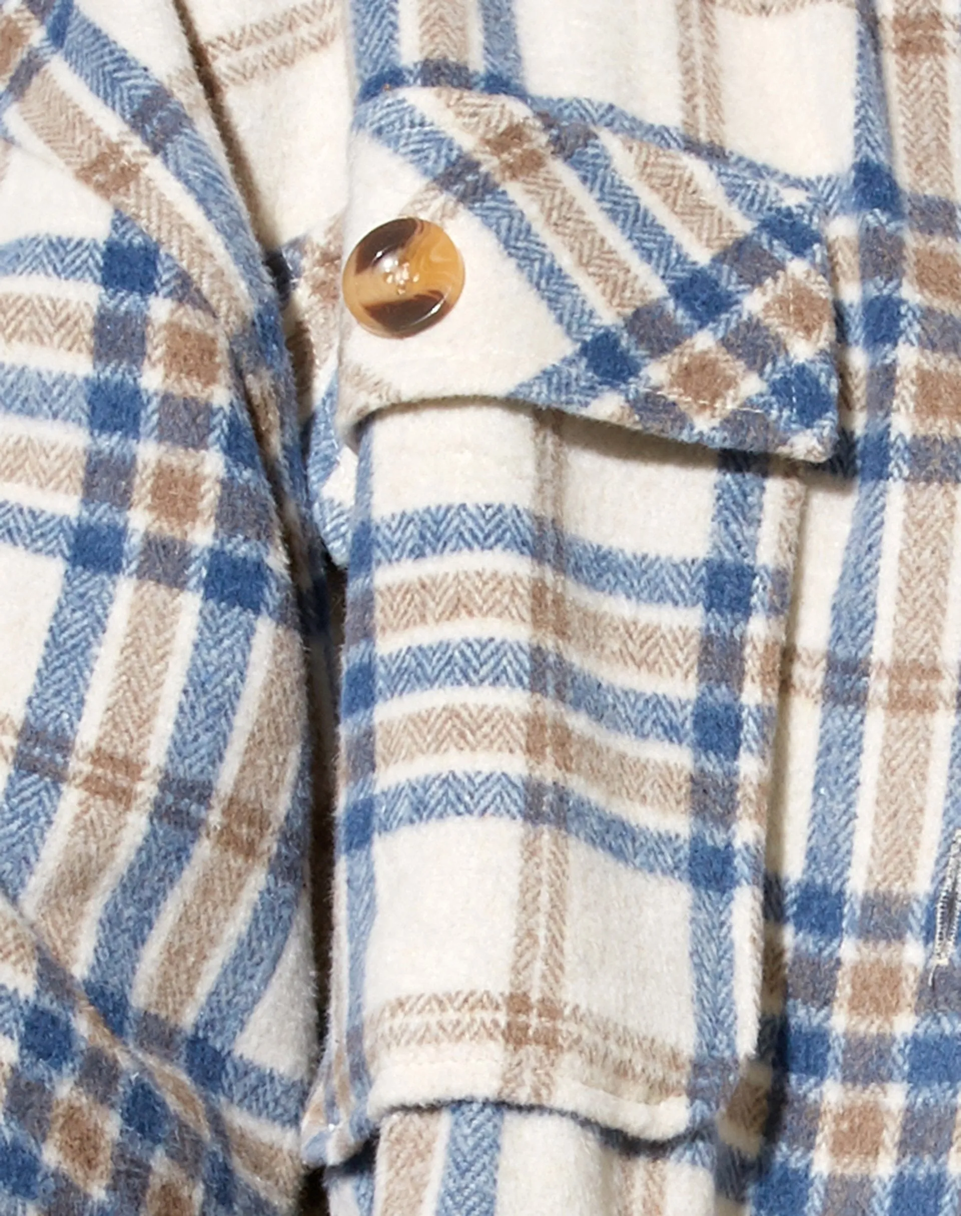 Marcel Shirt in Big Check White Blue Tan