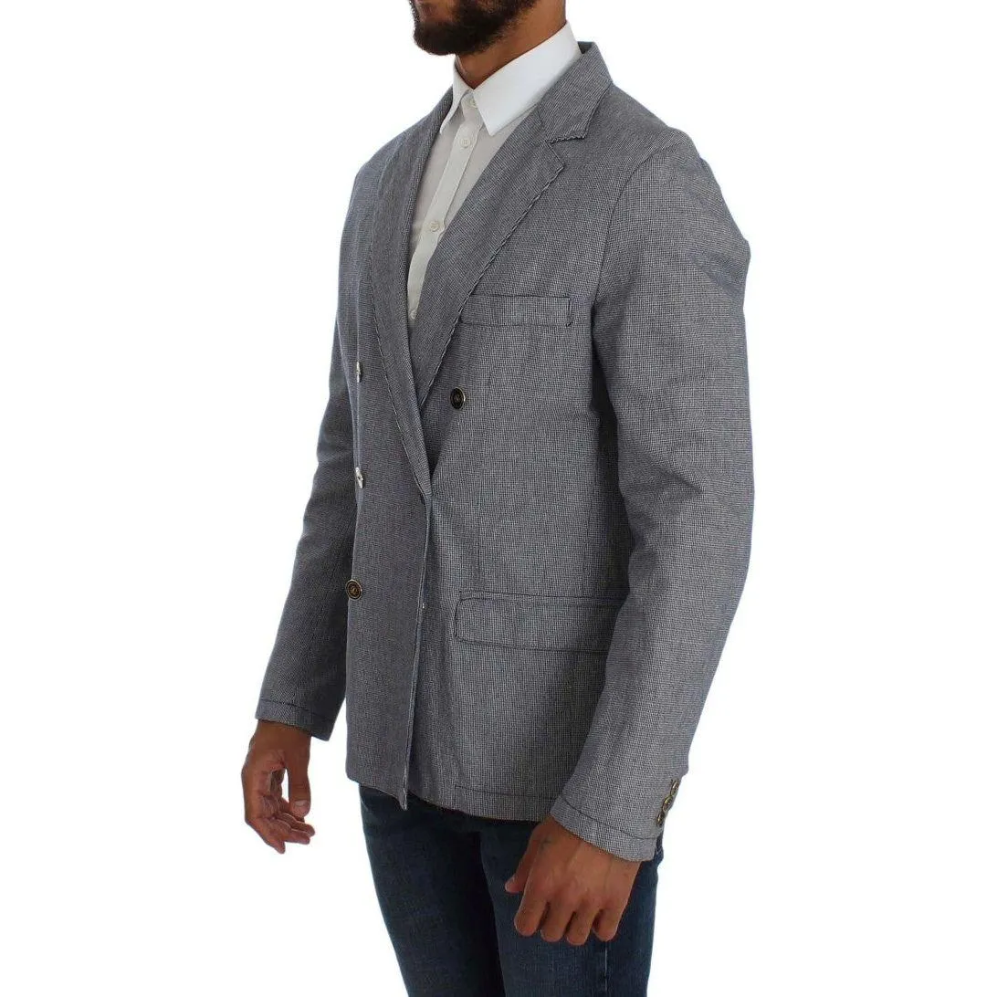 Master Coat Elegant Double-Breasted Blue Blazer