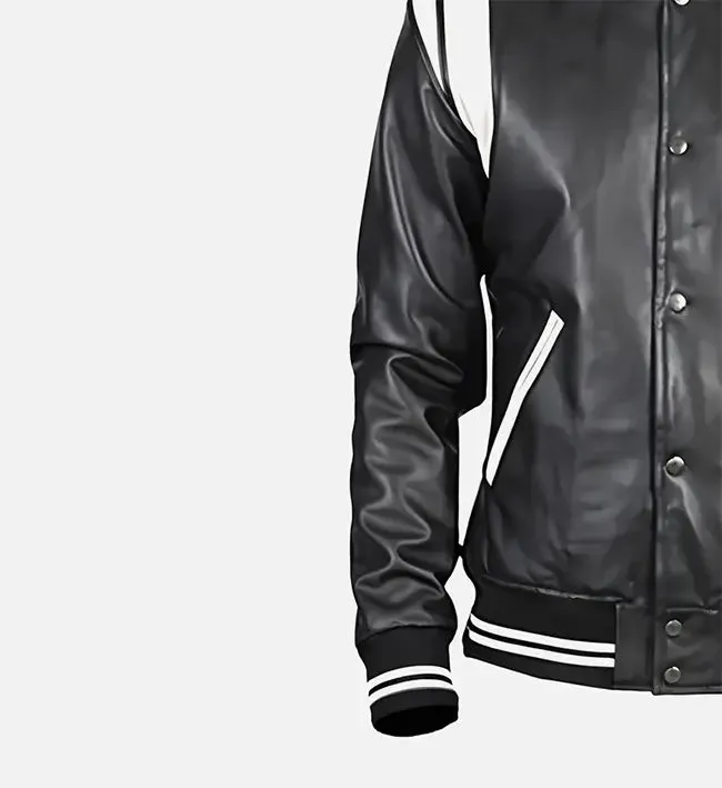 Men's Black Varsity Leather Jacket