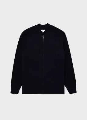 Men's Double Faced Bomber Jacket in Navy