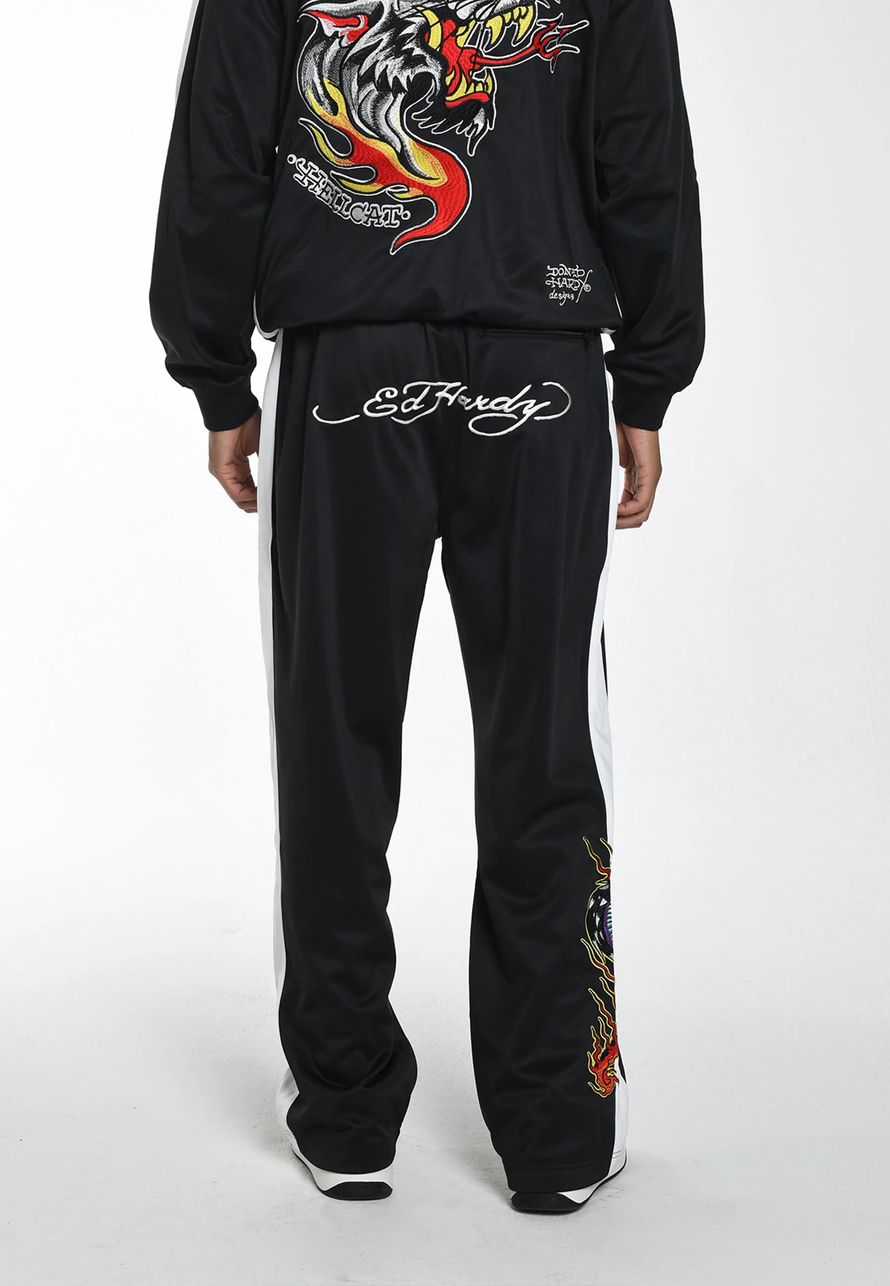 Mens Hell-Catz Tricot Tracksuit Joggers - Black