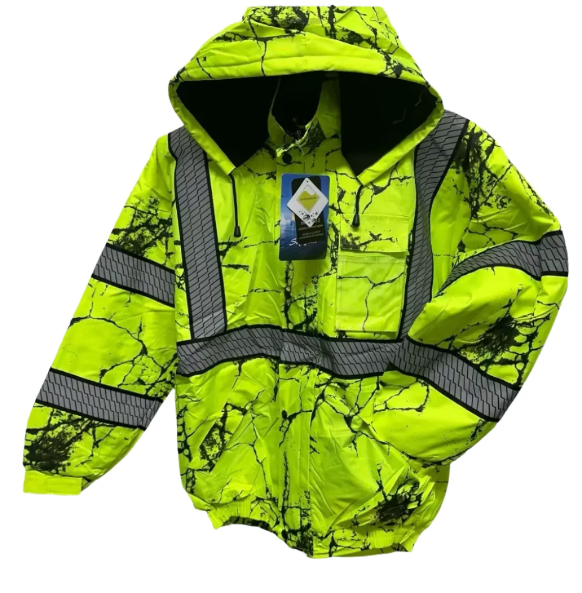 Men's High-Visibility Hooded Bomber Jacket #203 Available in 5 Colors