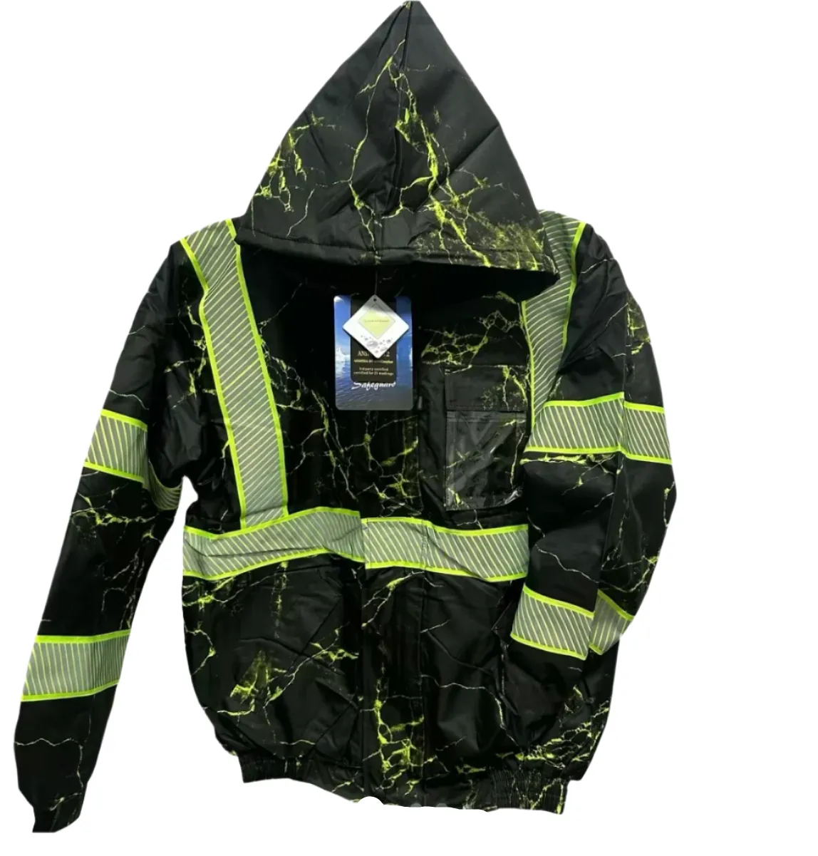 Men's High-Visibility Hooded Bomber Jacket #203 Available in 5 Colors