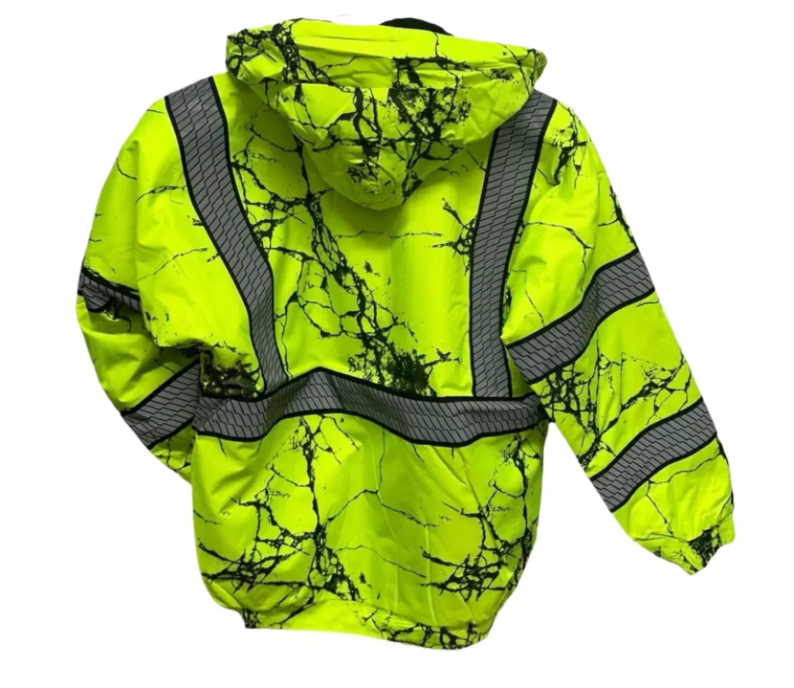 Men's High-Visibility Hooded Bomber Jacket #203 Available in 5 Colors