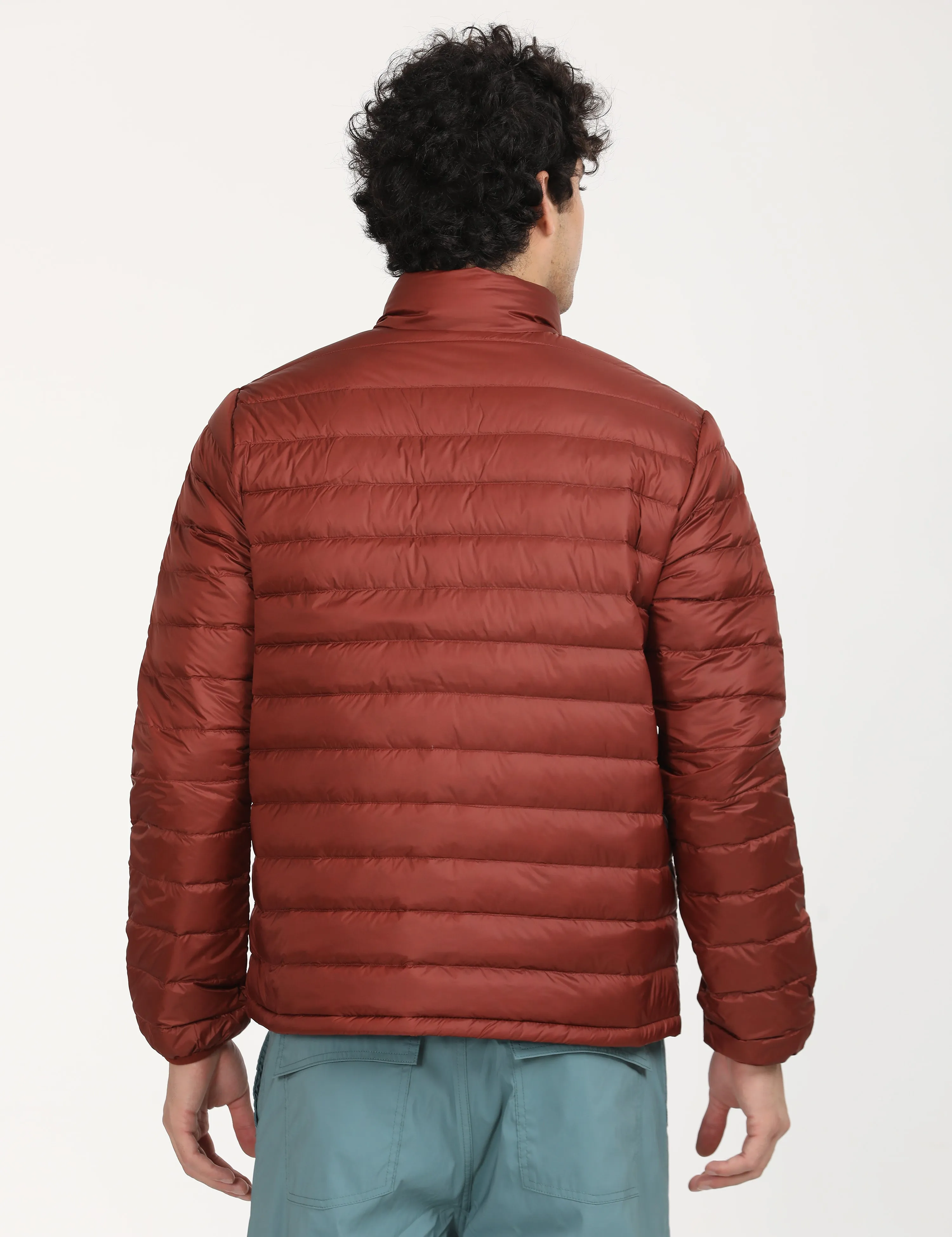 Men's Solid Red Quilted Jacket