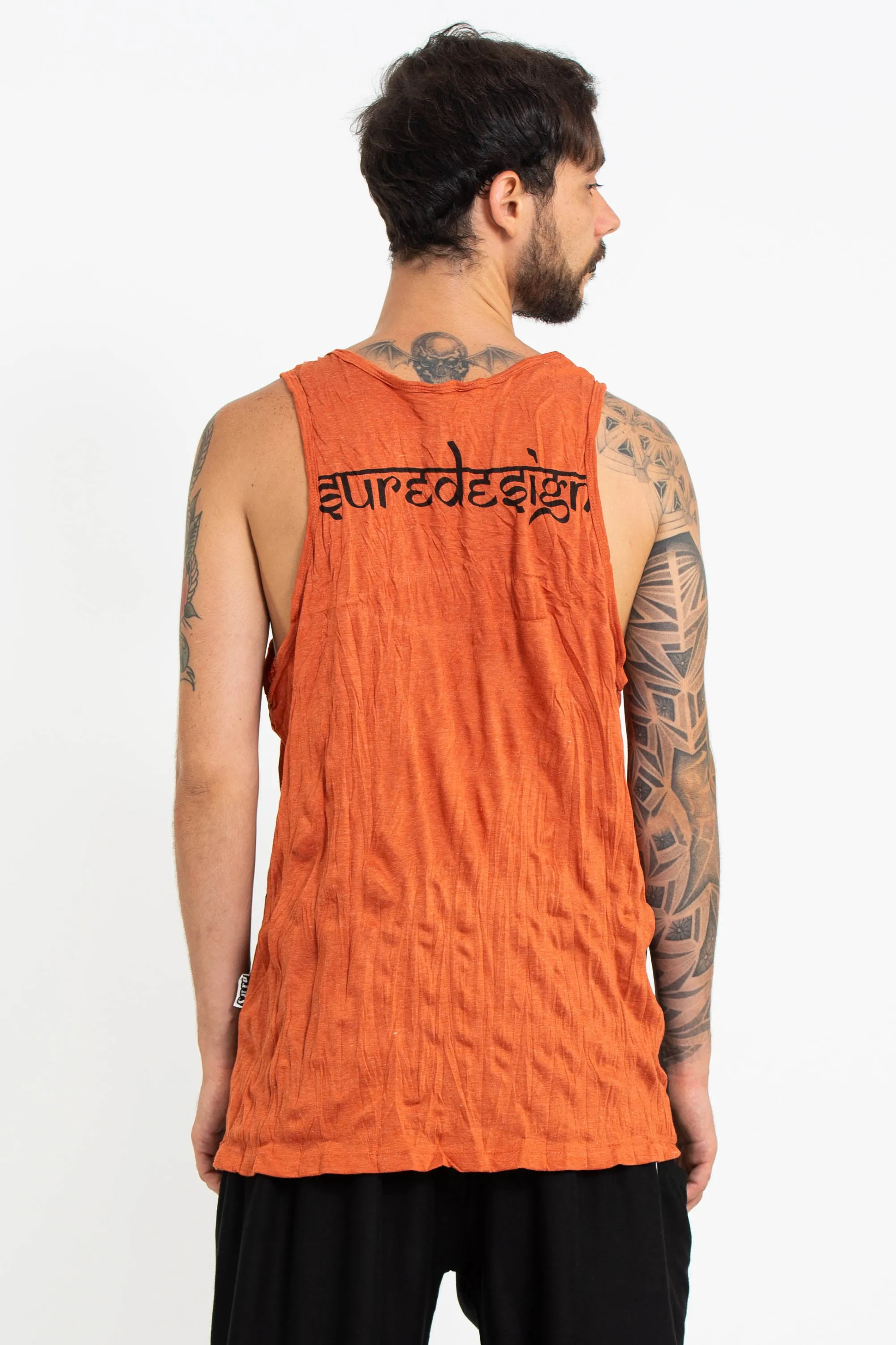 Mens Tree of Life Tank Top in Orange