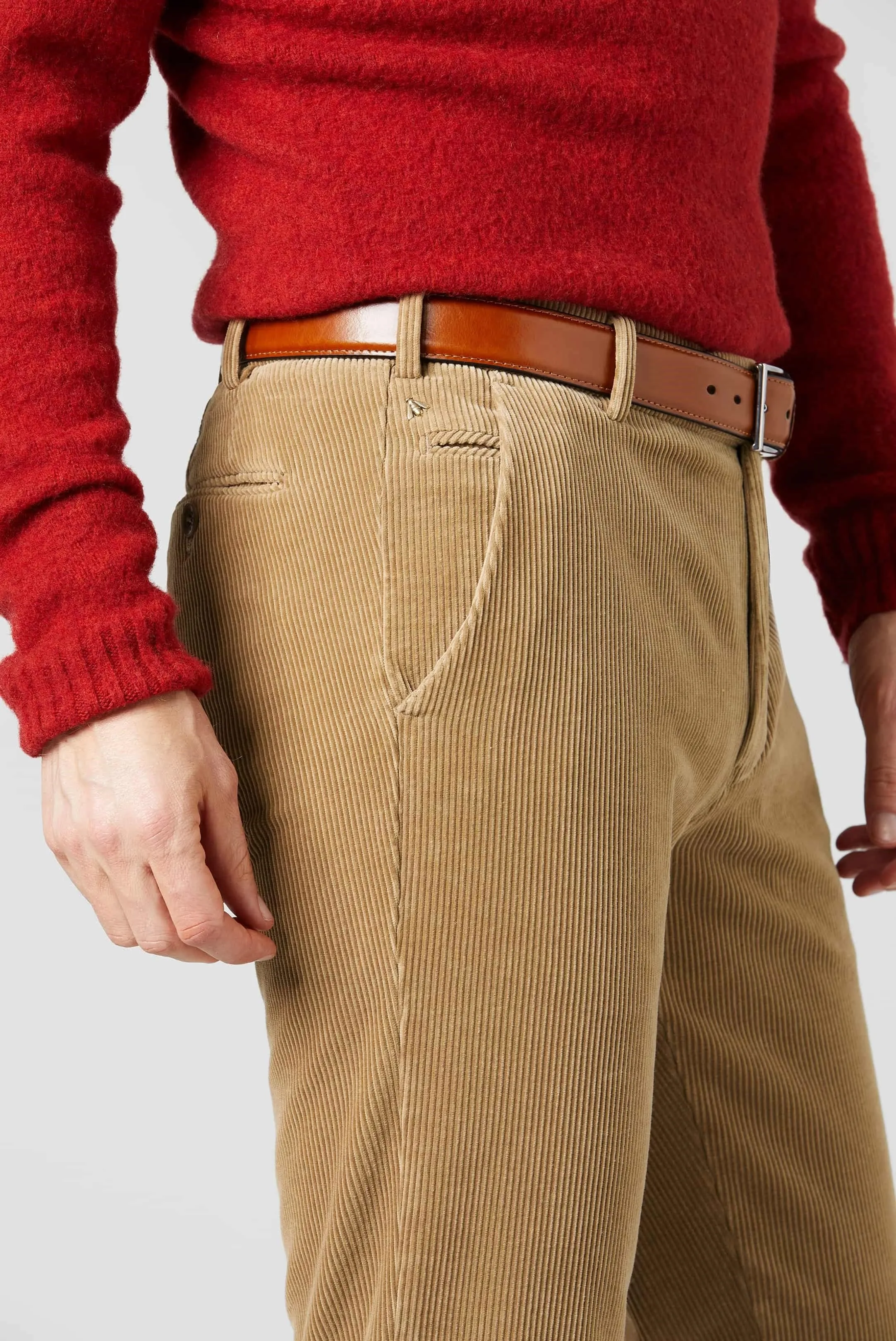 MEYER Exclusive Bonn Trousers - Luxury Cord Chino - Caramel