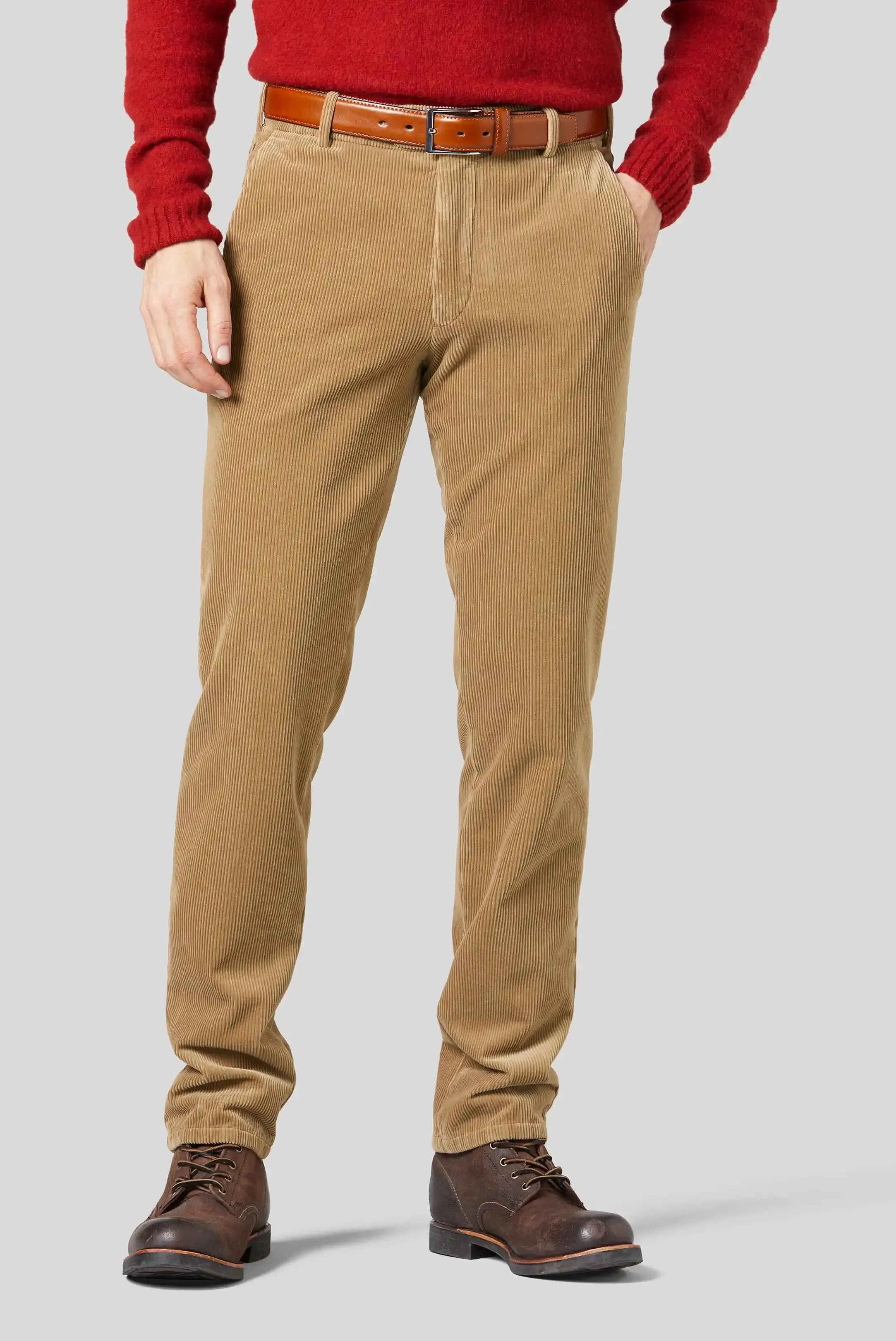 MEYER Exclusive Bonn Trousers - Luxury Cord Chino - Caramel