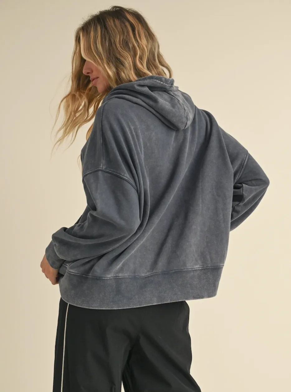 Mineral Wash Oversized Pullover Hoodie