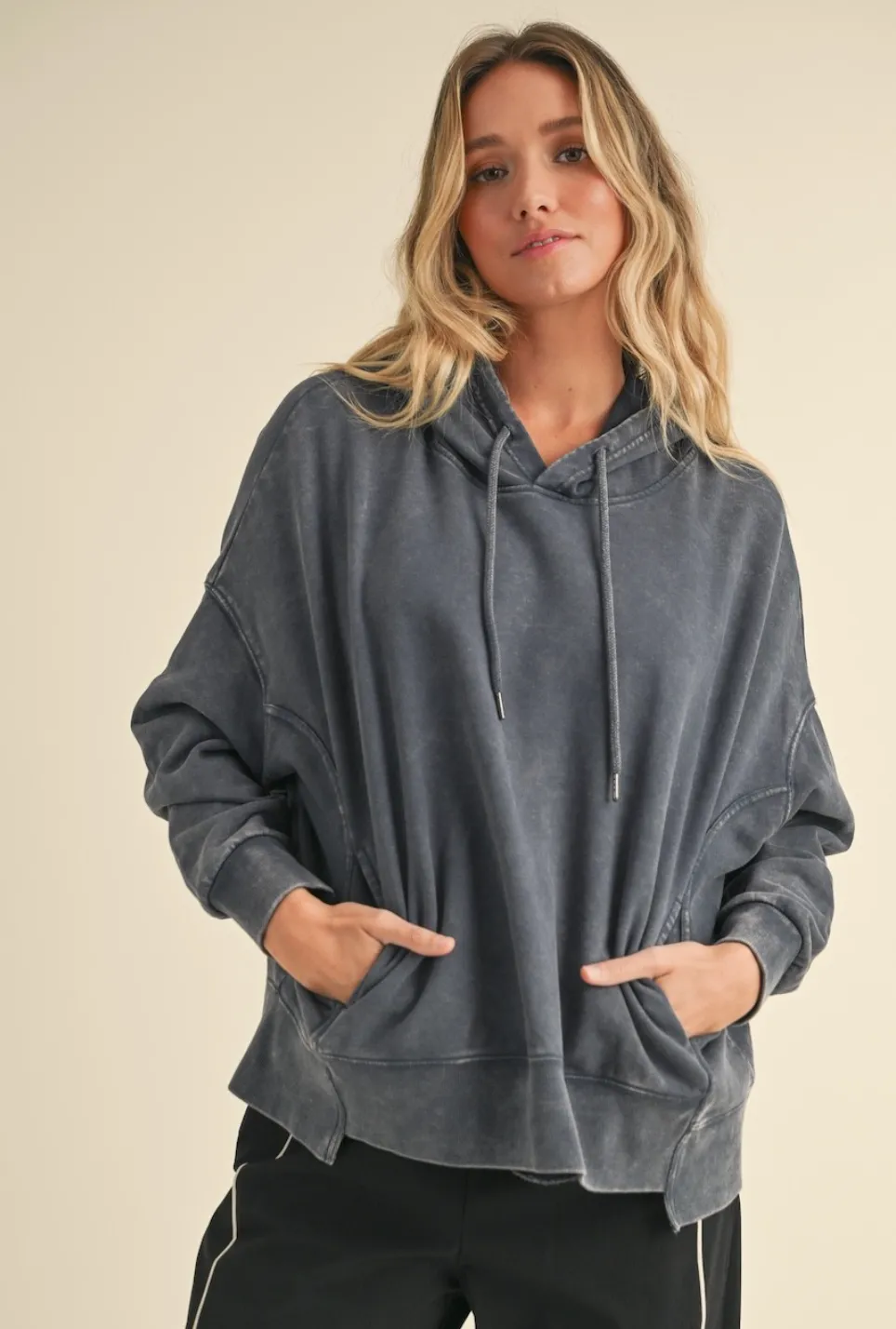 Mineral Wash Oversized Pullover Hoodie