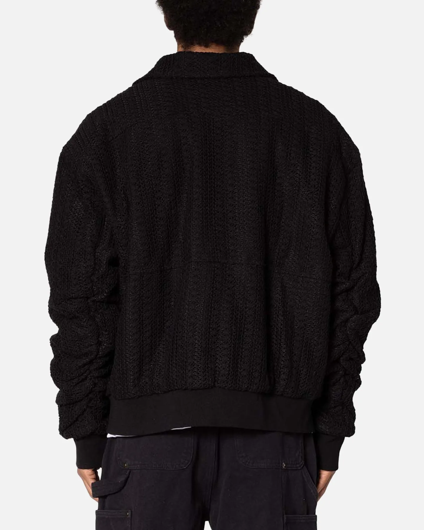 MNML Crochet Bomber Jacket Black