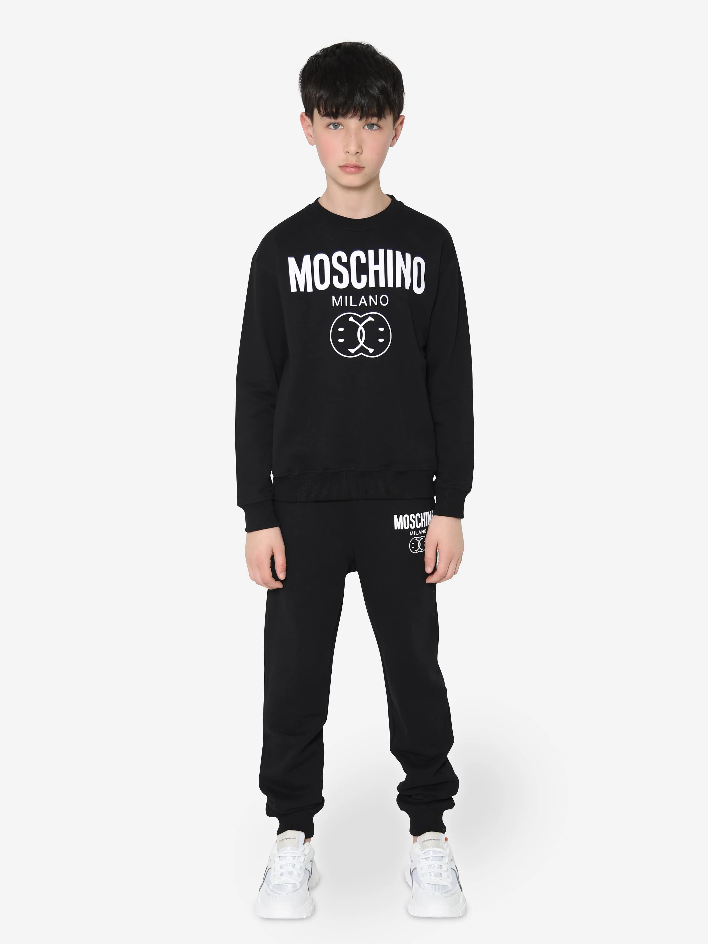 Moschino Boys Milano Logo Tracksuit in Black