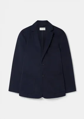 Navy Cotton Twill Blazer