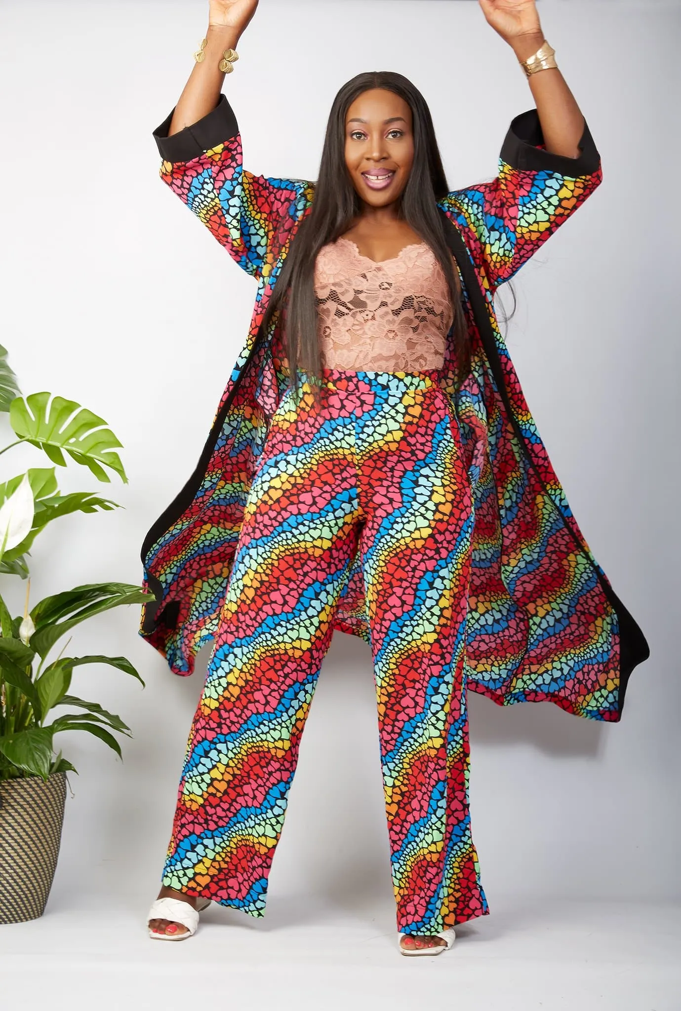 New in African Inspired Crepe Pallazo Pants (Matching Kimono Sold separately) - Ciara