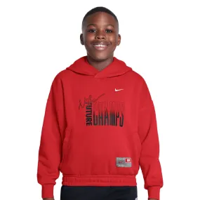 Nike Culture Of Basketball Big Kids' Pullover Fleece Hoodie Red