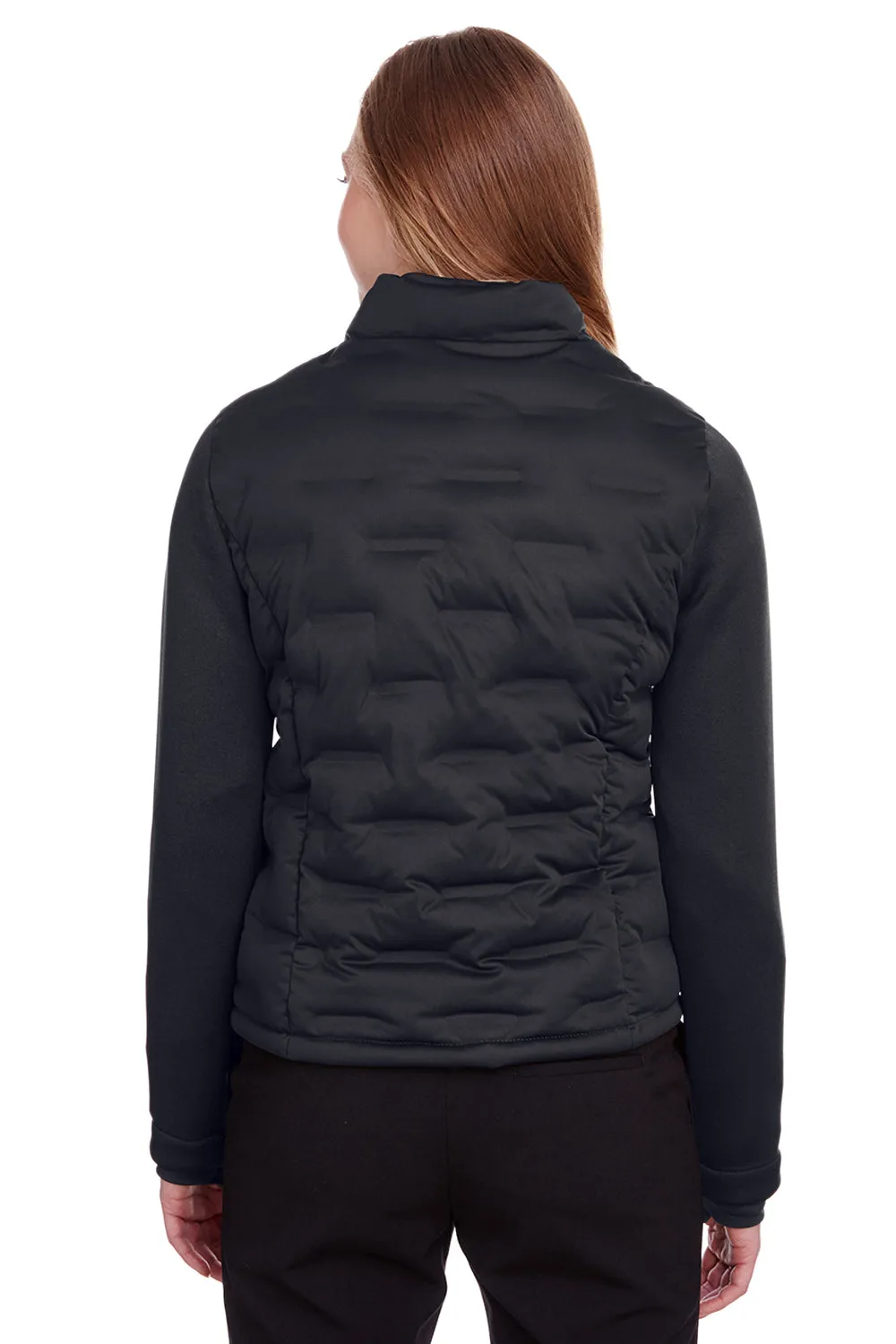 North End Womens Pioneer Hybrid Waterproof Full Zip Bomber Jacket - Black/Carbon Grey - Closeout