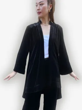 Open Front Kimono Velvet Jacket