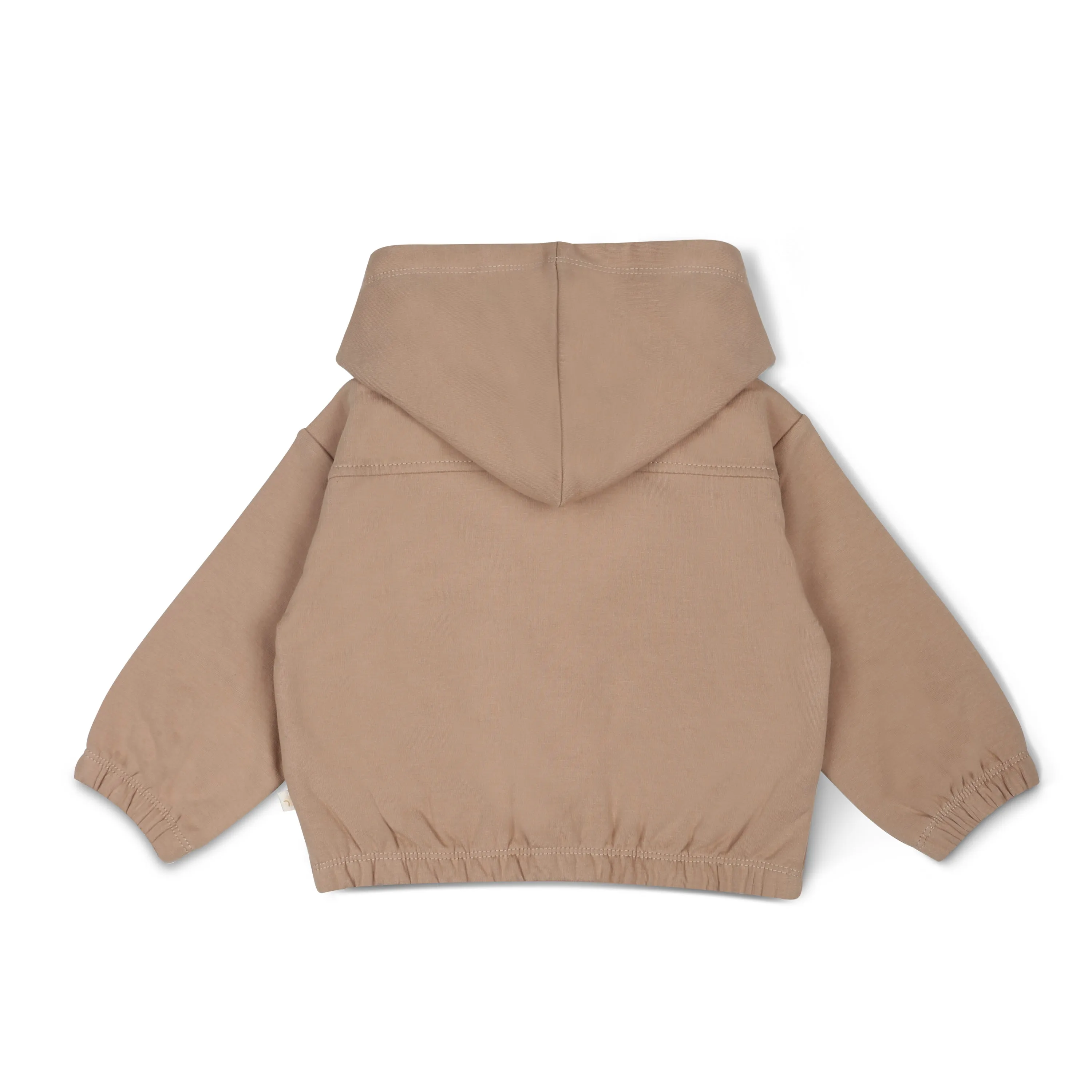 Organic Fleece Hooded Jacket - Taupe