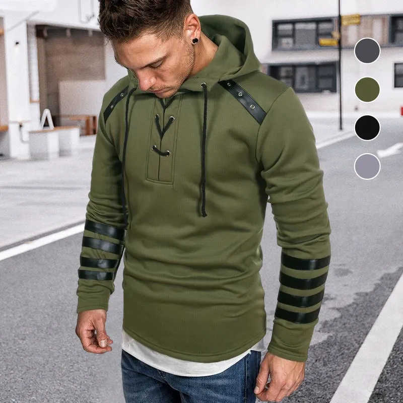 Paneled Hoodie Sweatshirt