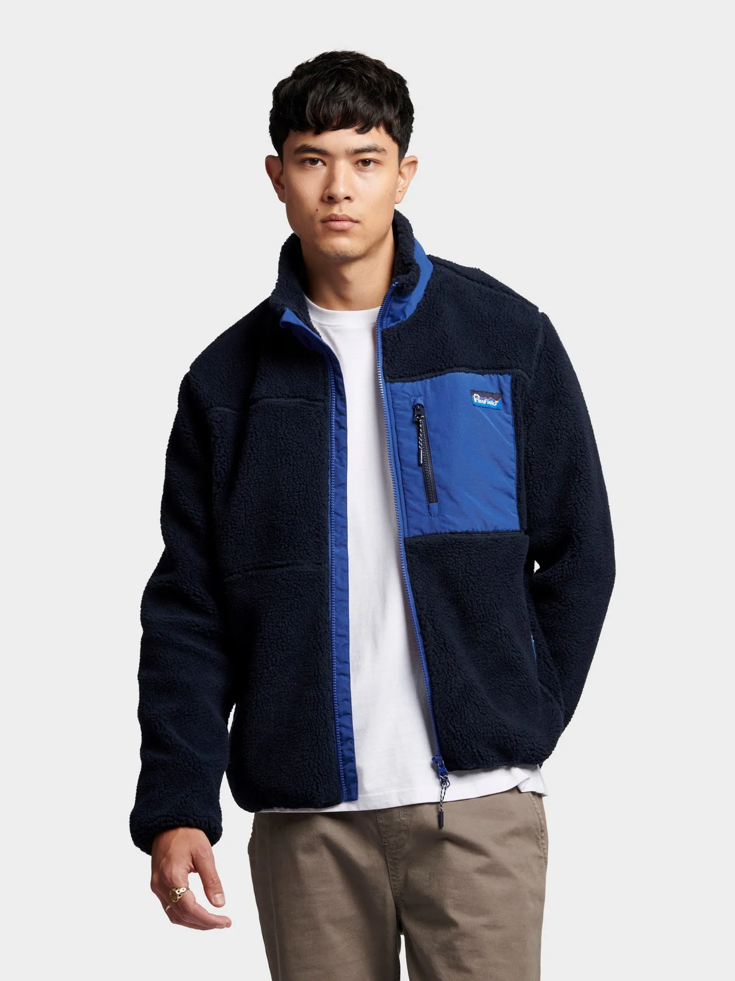 Penfield Mens Mattawa Fleece Jacket Navy Blue