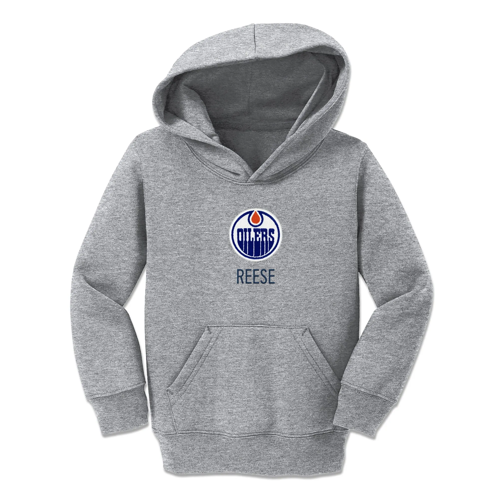 Personalized Edmonton Oilers Toddler Pullover Hooded Sweatshirt