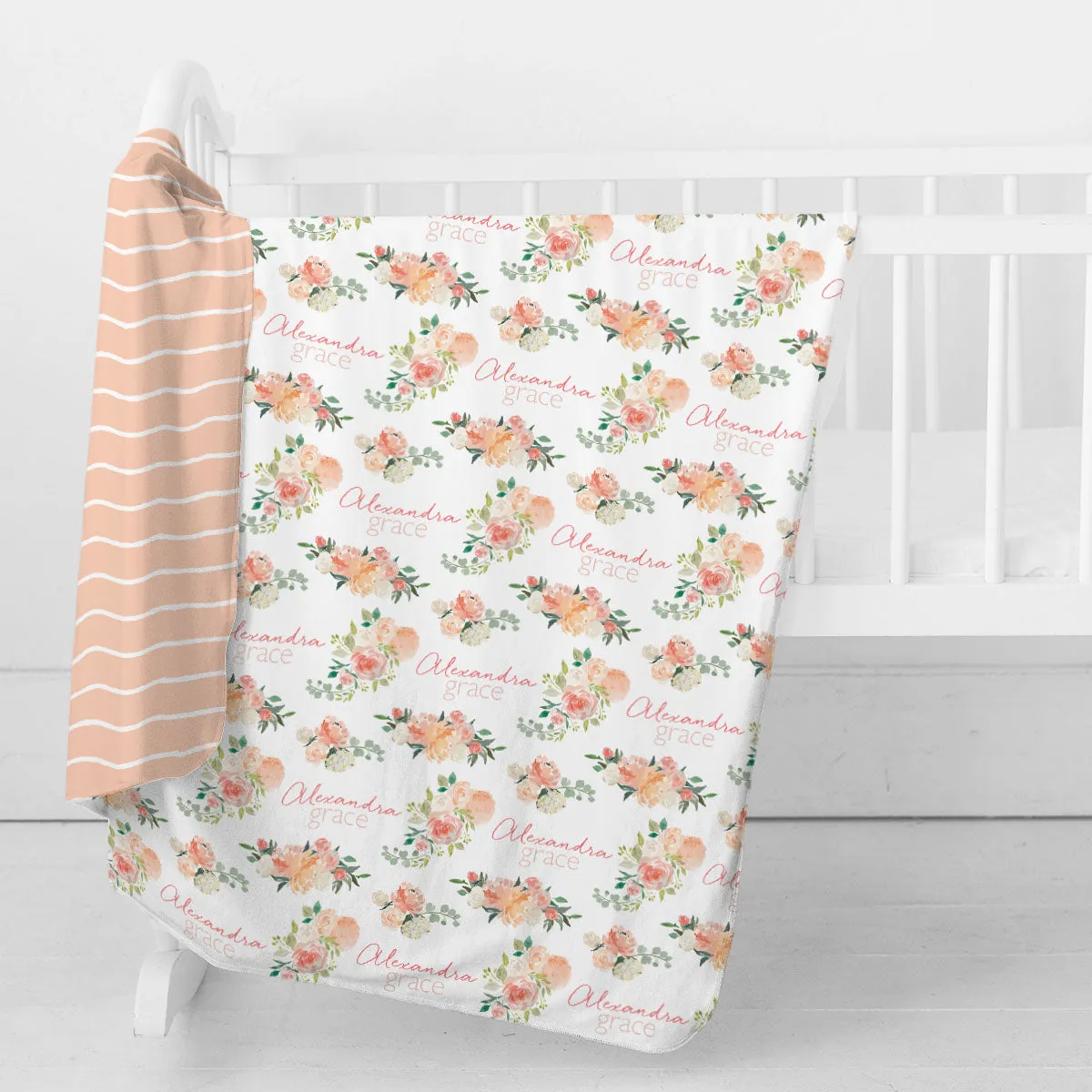 Personalized  Swaddle & Hat Set | Springtime Floral