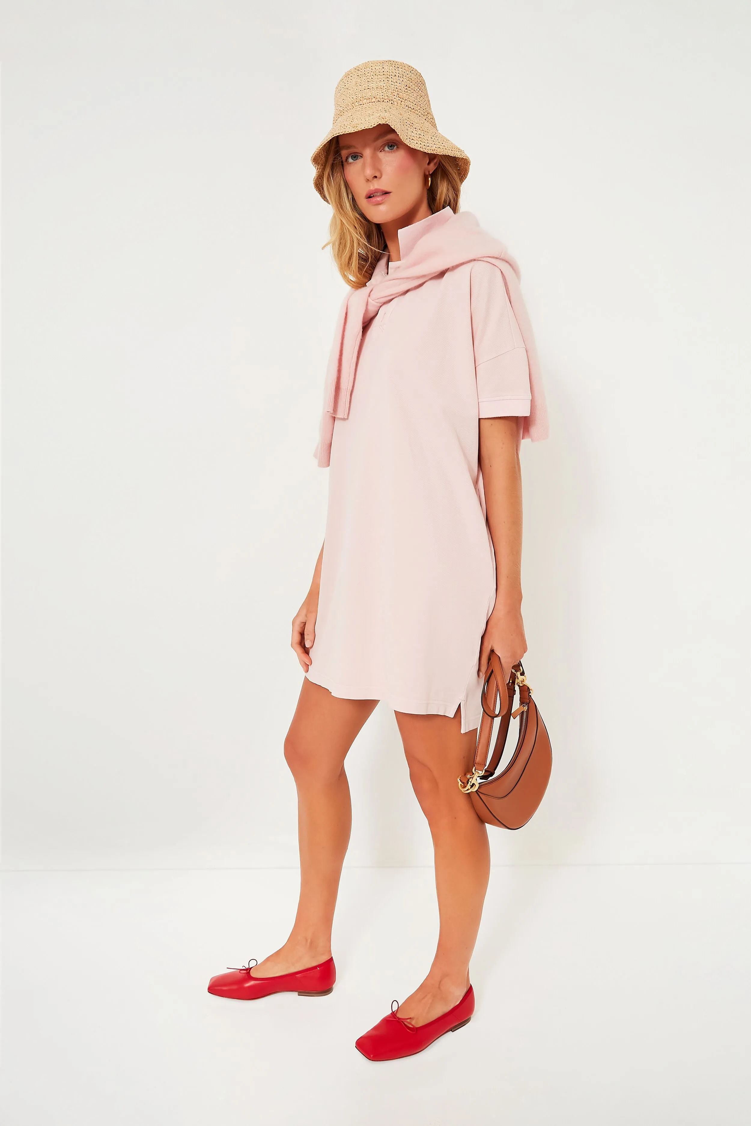 Pink Pique Teller Polo Dress