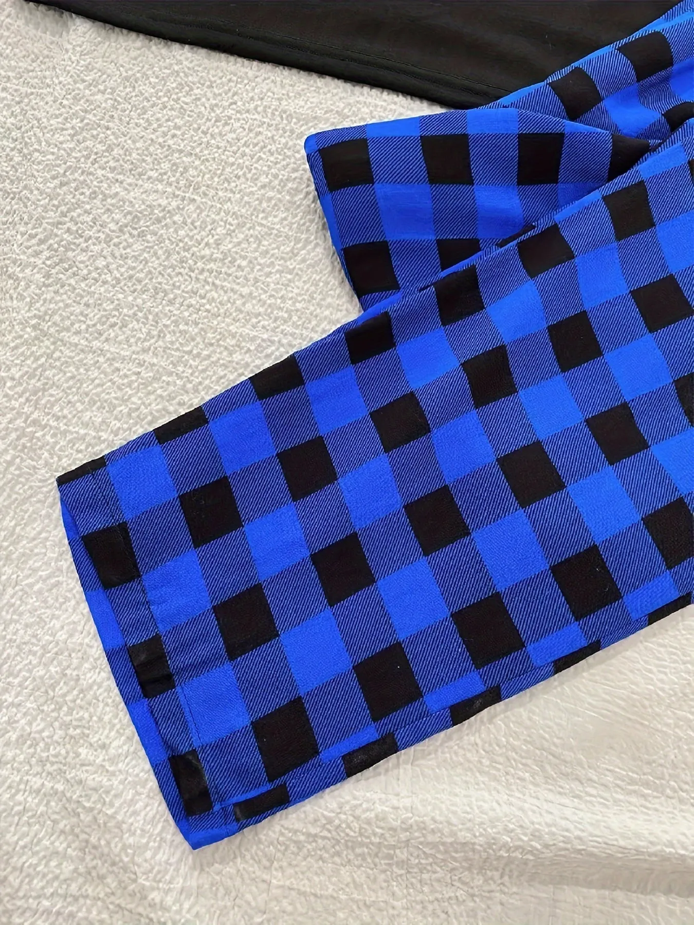 Plaid Lounge Pants Comfortable Sleepwear with Side Pockets 1pc