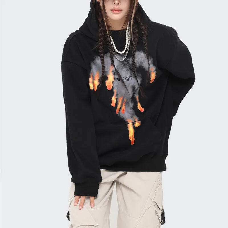 PopFlying Fleece Hoodie Falling Fireball