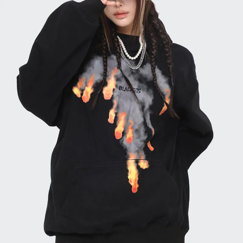 PopFlying Fleece Hoodie Falling Fireball