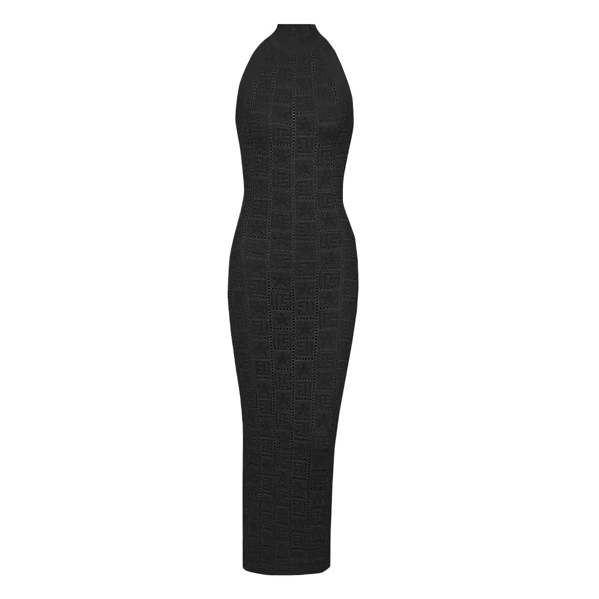 Pre Order:  Knitted Slim Fit Halter Neck Dress