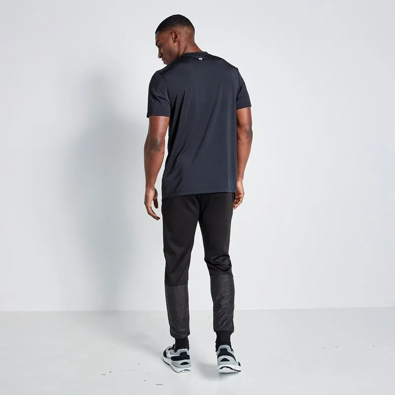 Printed Panel Joggers - Black