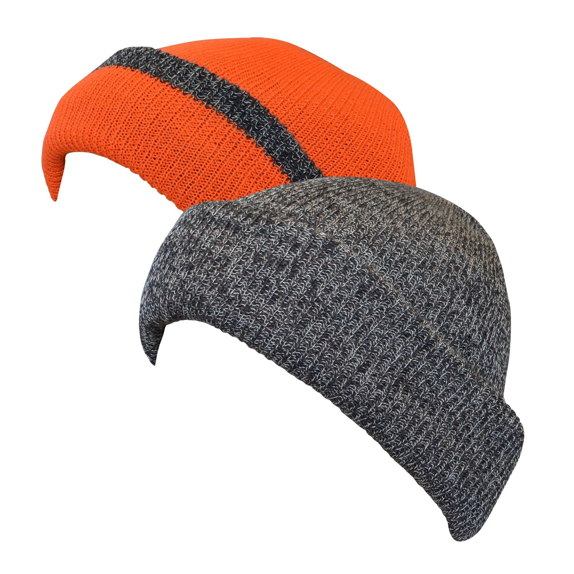 QuietWear Reversible Knit Fat Cap - Camo and Blaze Orange