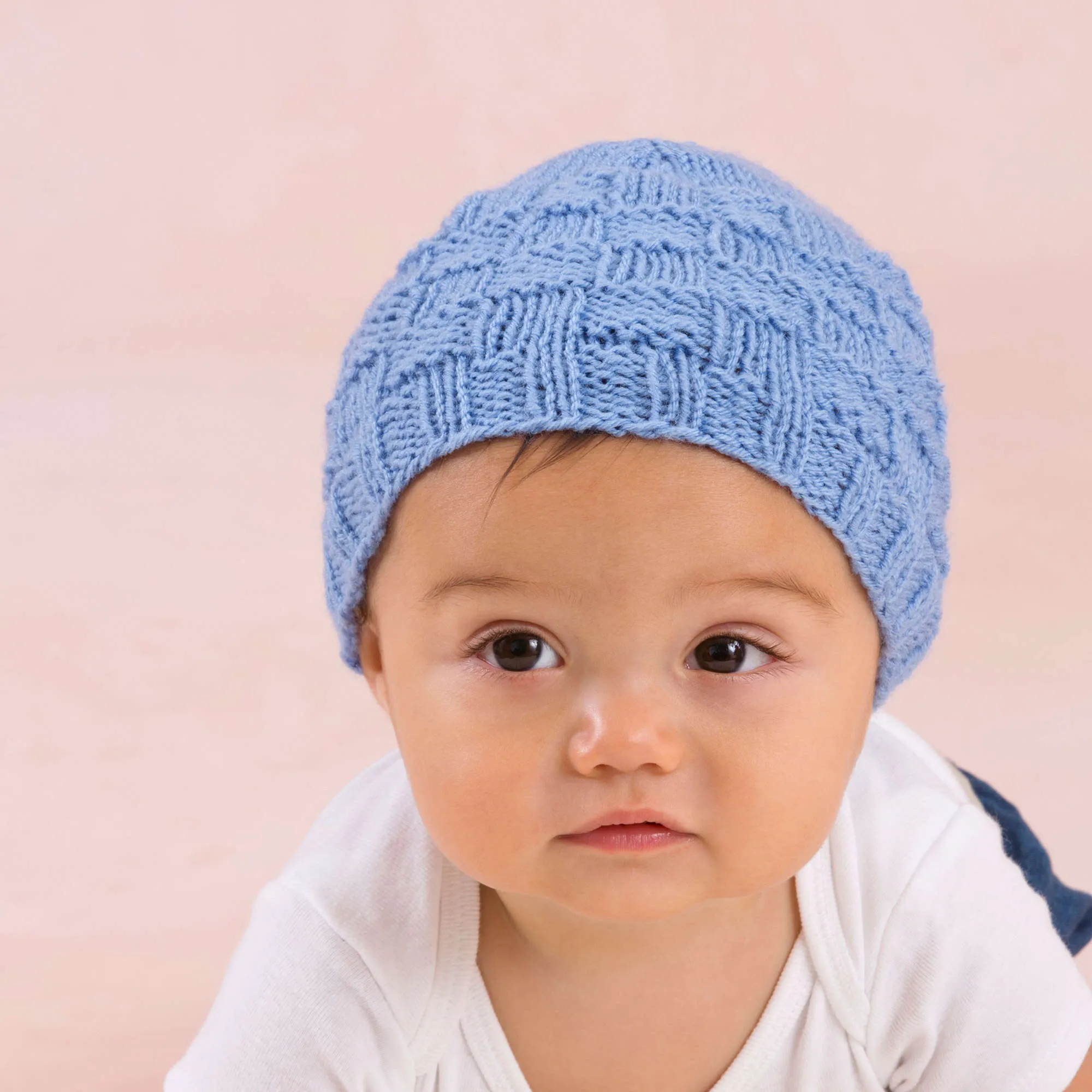 Red Heart Knit Basketweave Hat