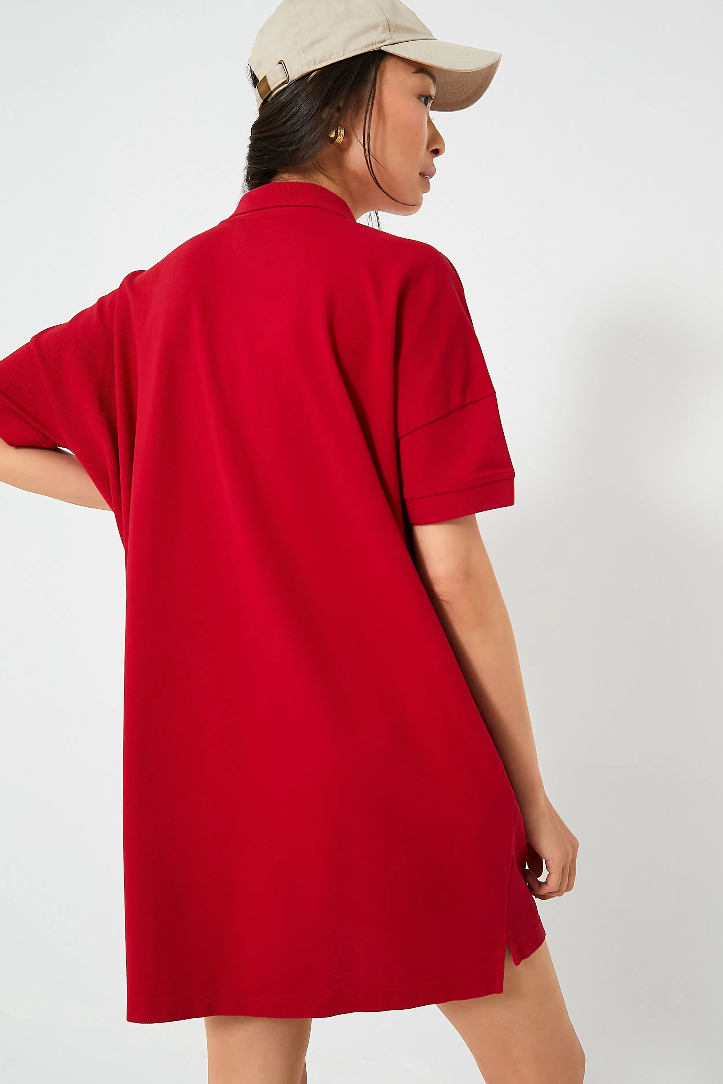 Red Pique Teller Polo Dress