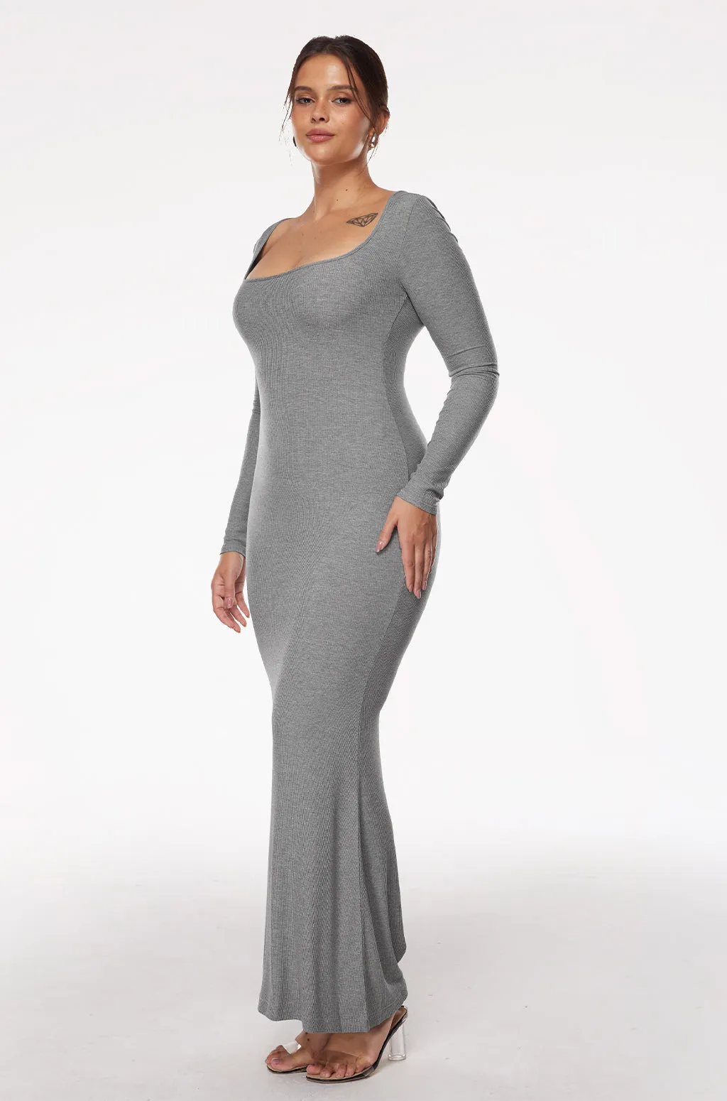 Ribbed Long Sleeve Dress