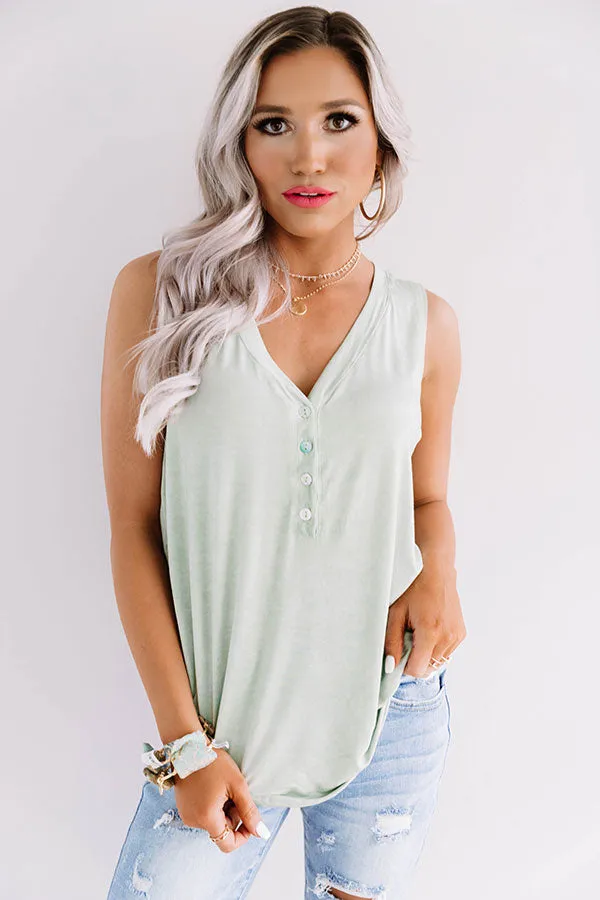 River Valley Henley Top in Sage