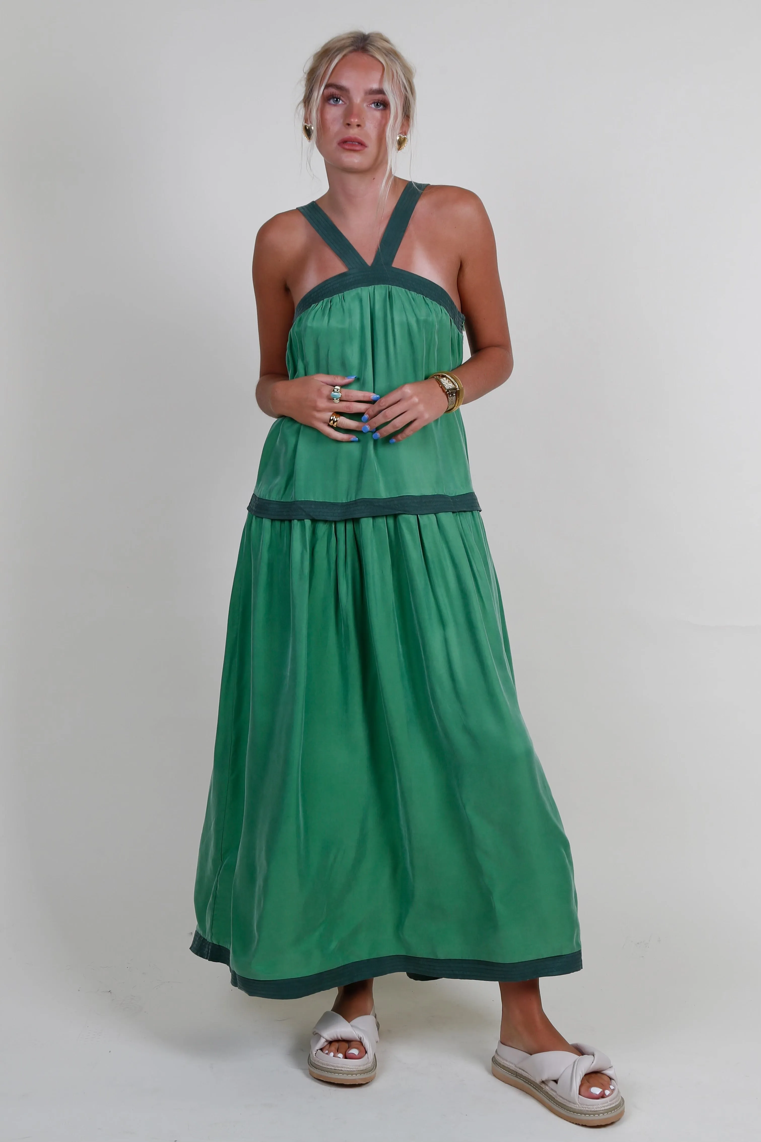 SANCIA | The Lamara Dress - Bottle Green