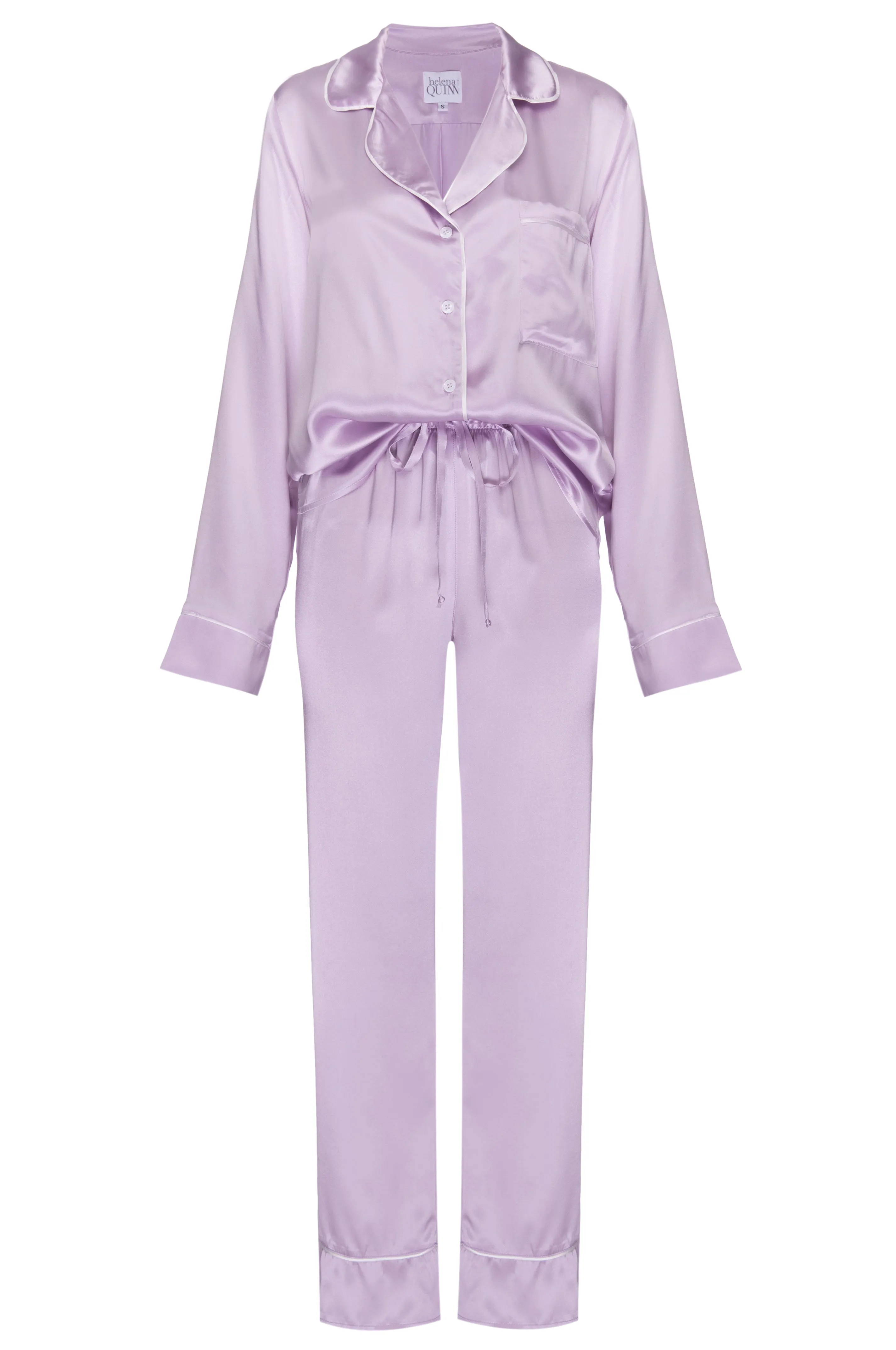 Silk Charmeuse Pants: Lilac