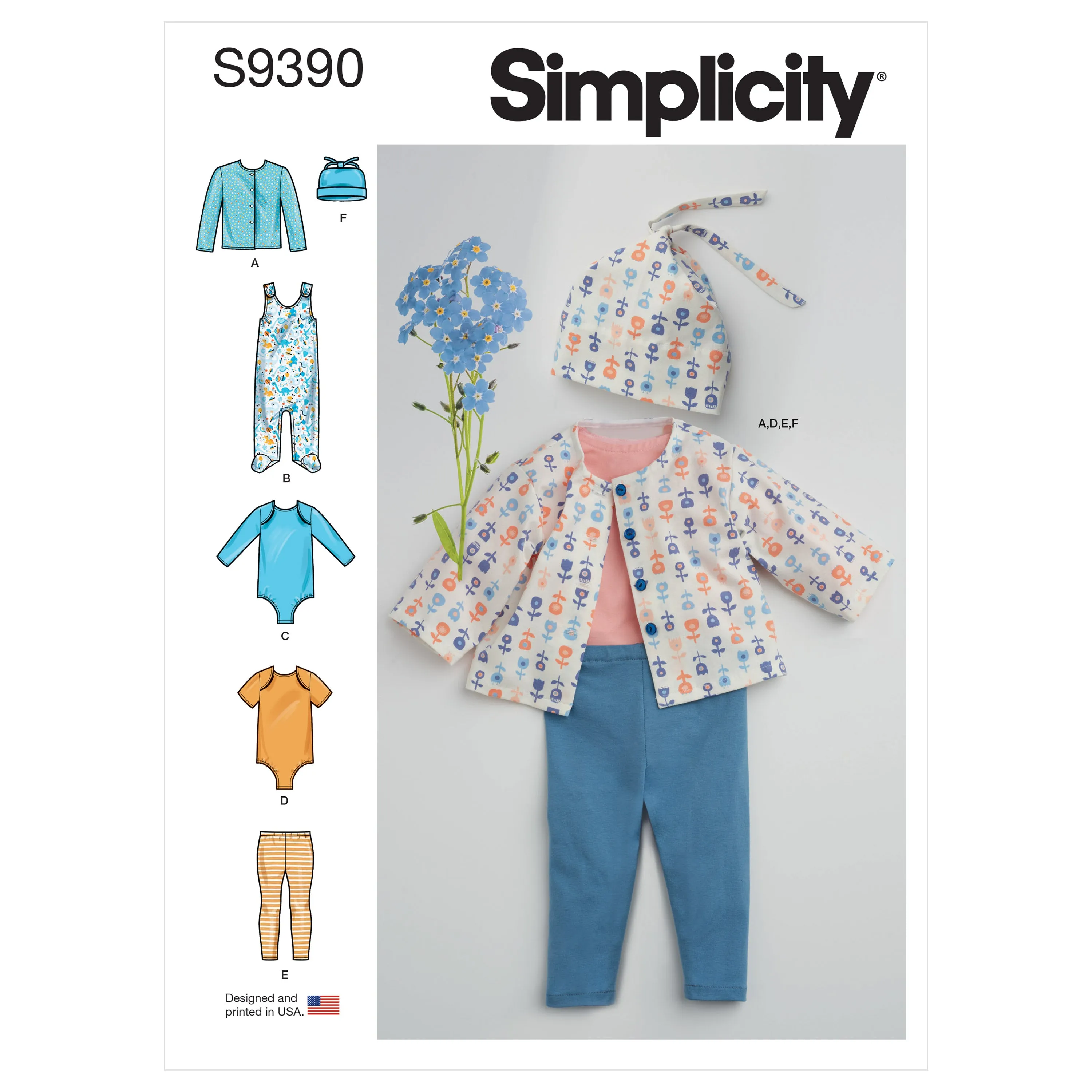 Simplicity Sewing Pattern S9390 Babies' Knit Layette