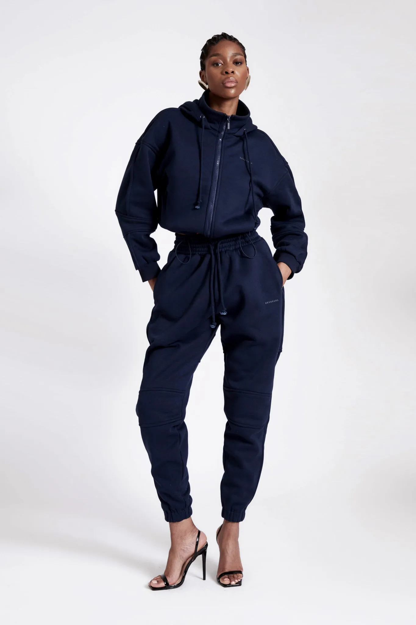 Slim Quilted Leg Joggers - Midnight