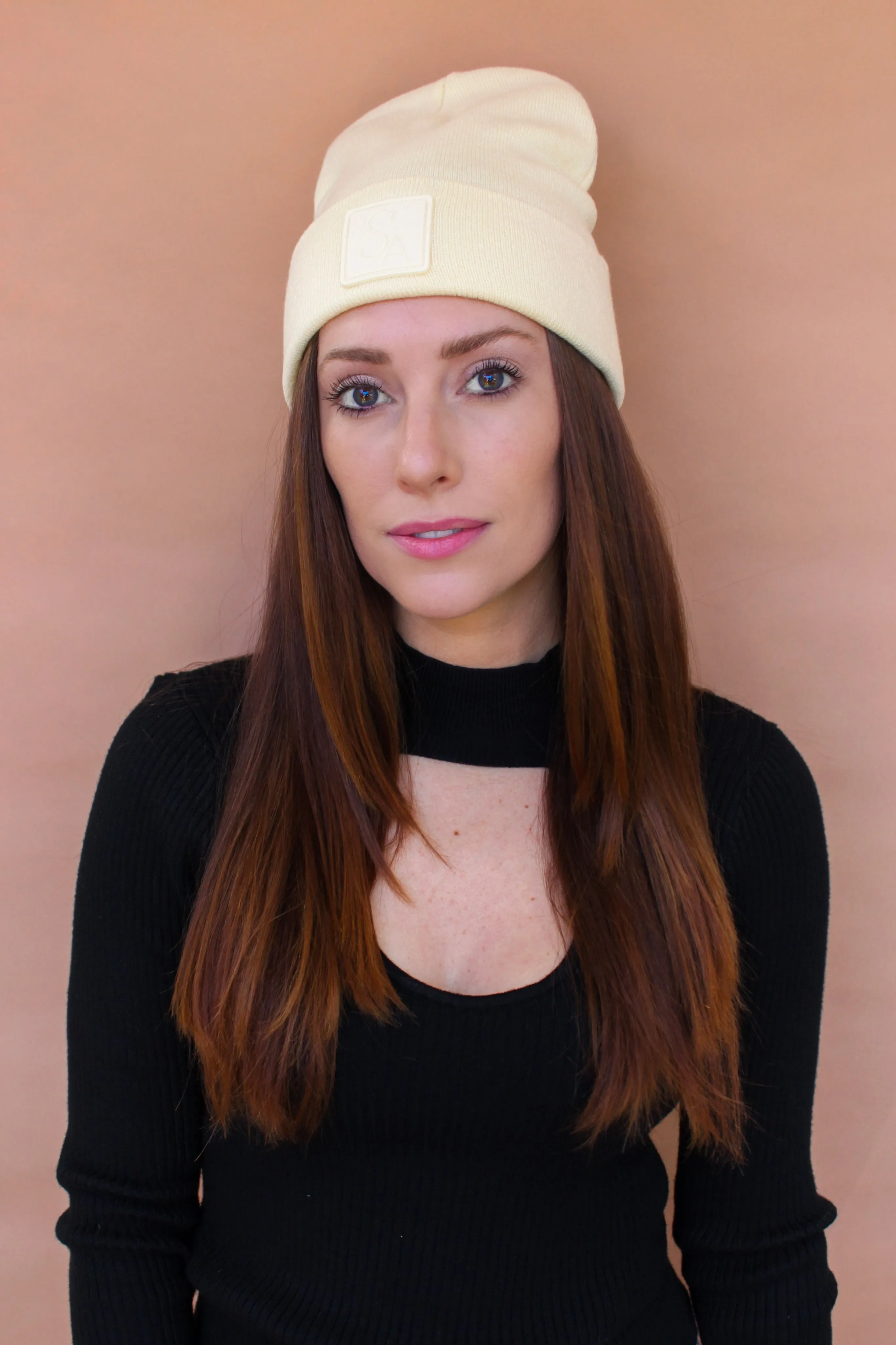 Slouch Beanie Hat - Pale Yellow