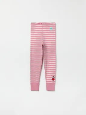 Stripe Moomin Appliqué Kids leggings