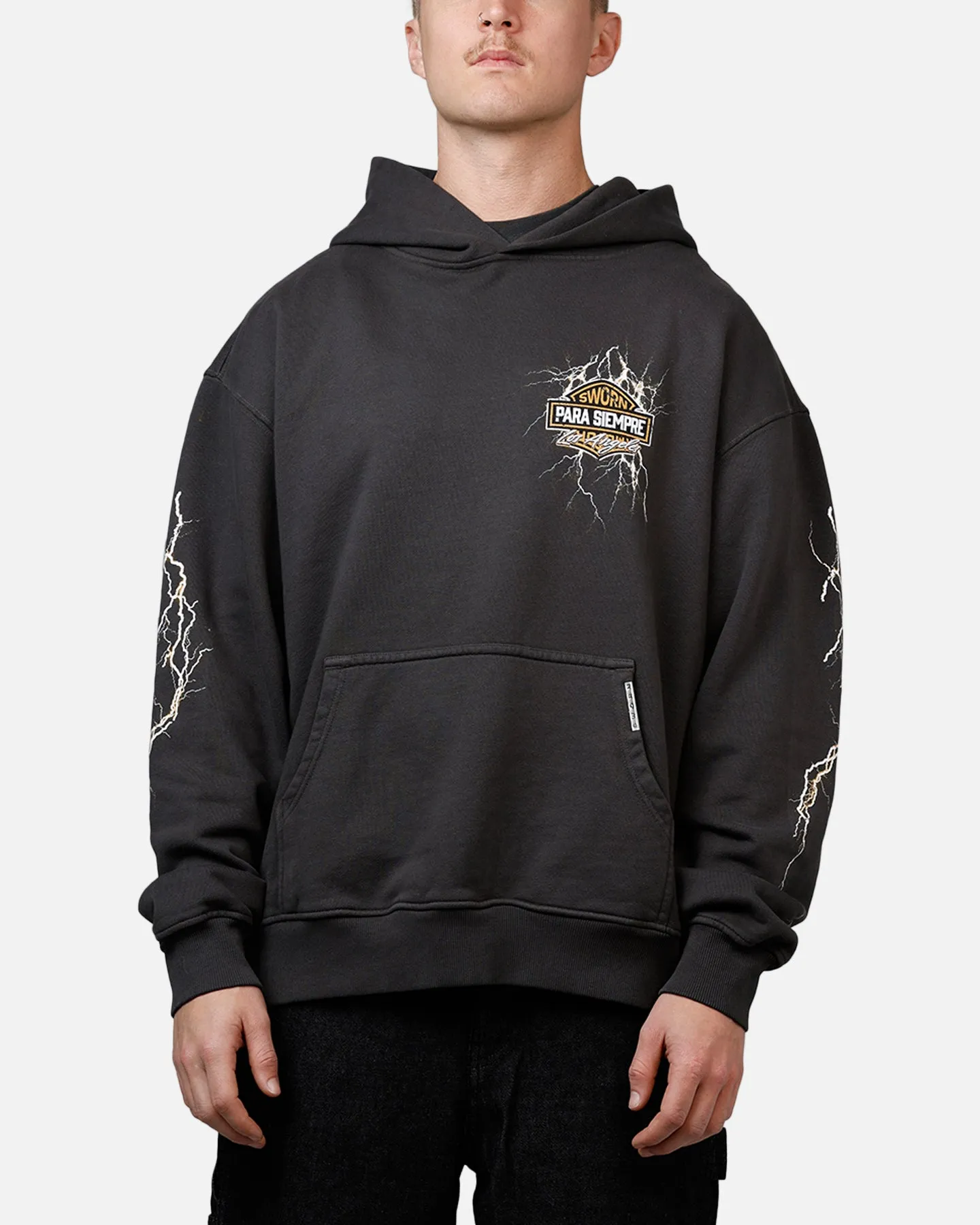 Sworn To Us Interstate Lighting 'Outlaw Spirit' Hoodie Washed Black