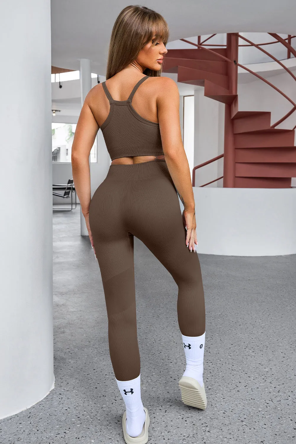 Tank Cropped Active Top and Pants Set