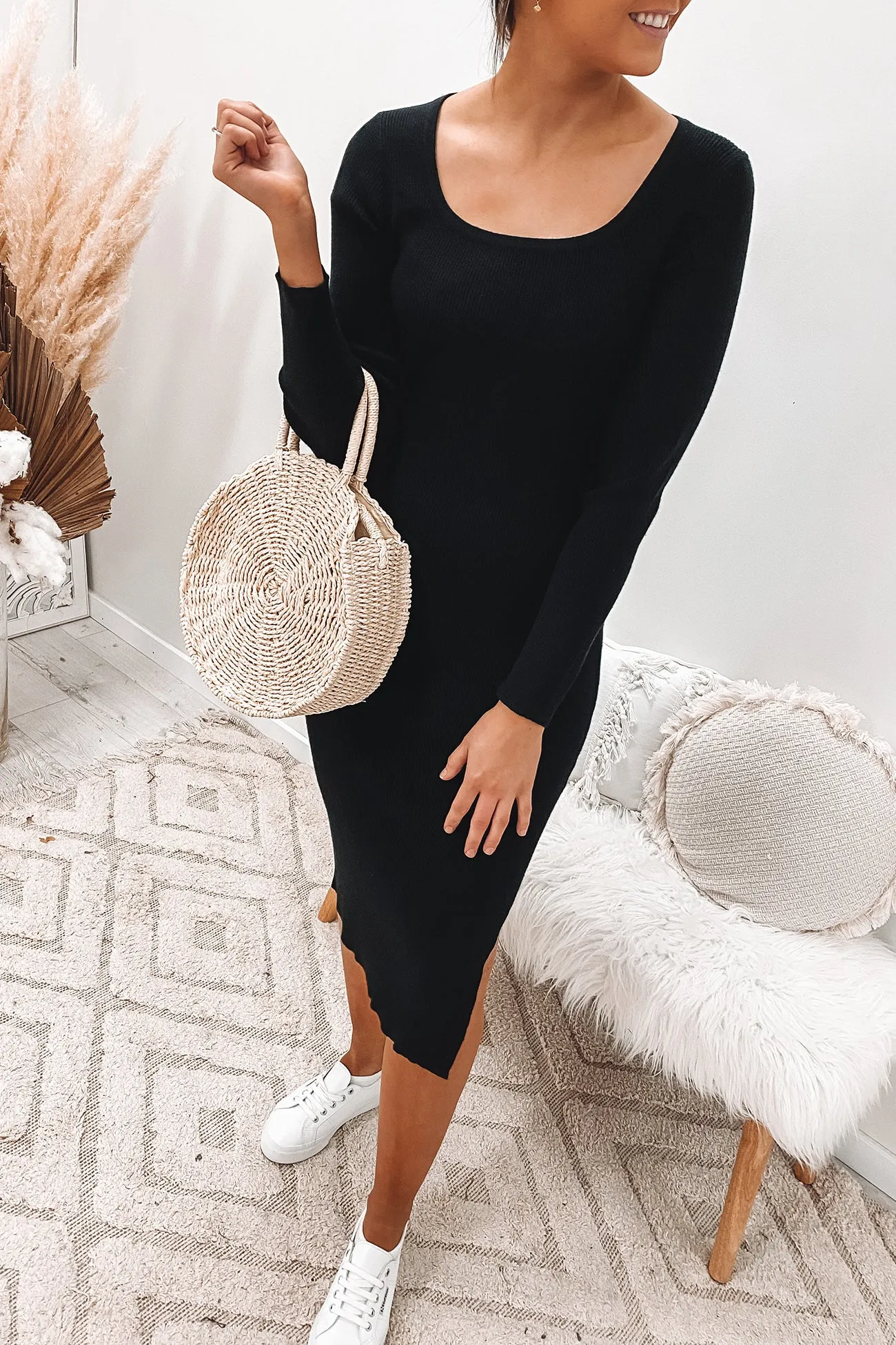 Tara Knit Dress Black